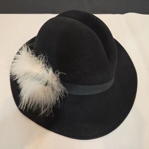 Vintage Lancaster 100% Wool Hat With Feather